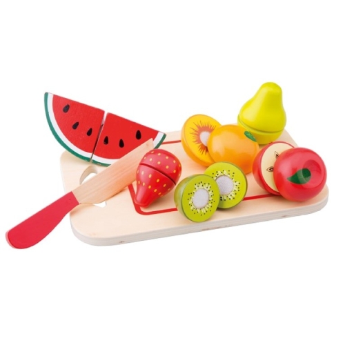 Nuevo Classic Toys Juego de frutas sobre tabla de cortar 